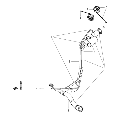 1999 Chrysler Town & Country Cap Fuel Filler Diagram for 4578235AC