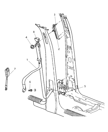 Seat Belt Front Inner Diagram for 5JW771D5AB