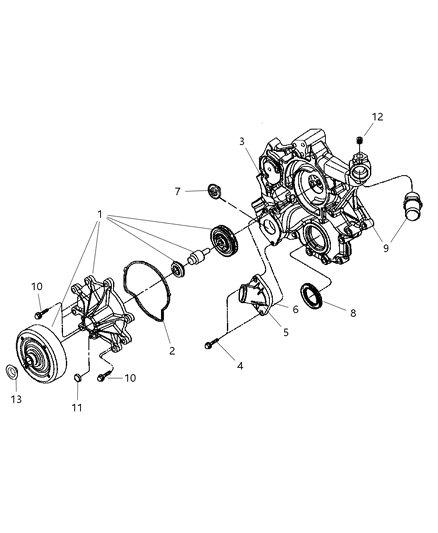 2024 Ram 1500 Classic Pump Water Diagram for 53022189AA