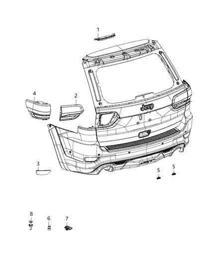 2010 Jeep Commander Lamp Tail Diagram for 68368394AC