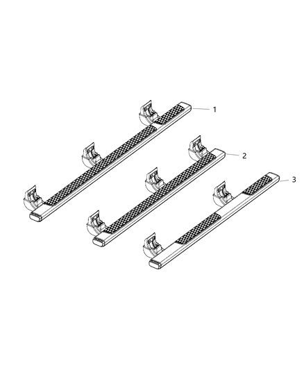 2013 Ram 2500 Step Kit Tubular Side Diagram for 68144257AB