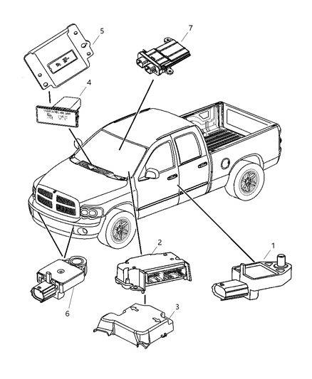 1999 Chrysler Concorde Module Occupant Restraint Diagram for 56043705AF