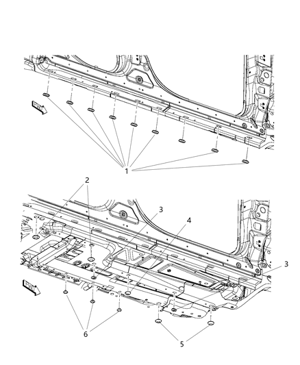 2016 Chrysler 300 Plug Reservoir Grommet 20Mm Diagram for 68073532AA
