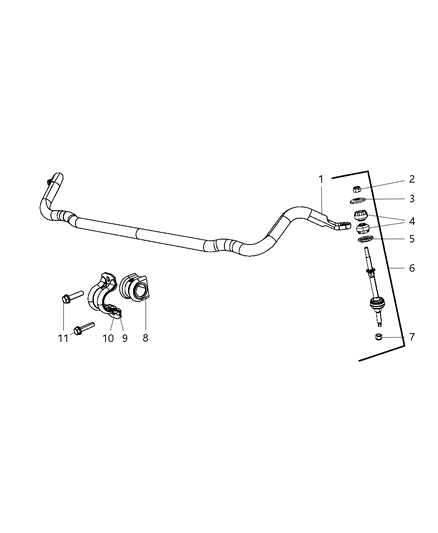 Link Kit Stabilizer Bar Diagram for 5135731AB