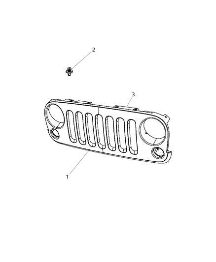 1984 Jeep J10 Grille Radiator Includes 6 Spring Clips Diagram for 68046306AA