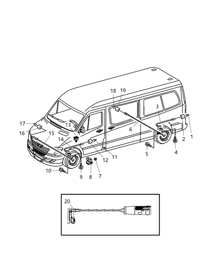 Sensor Wheel Speed Diagram for 68013735AA
