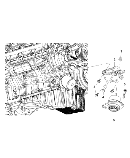Isolator Engine Mount Diagram for 52124675AG