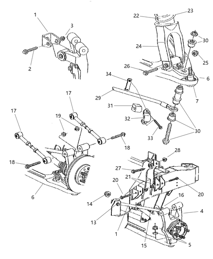 2014 Dodge Durango Link And Bushing, Assembly Sway Bar Diagram for 4695831