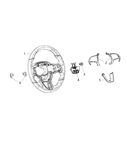 2018 Dodge Charger Wheel Steering Diagram for 6MS26JSLAA
