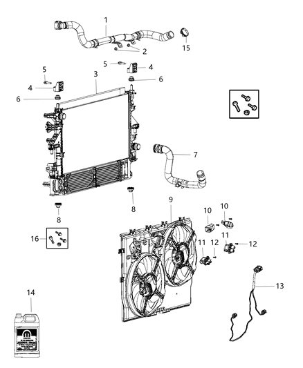 1989 Dodge Ramcharger Radiator Diagram for 68210641AB