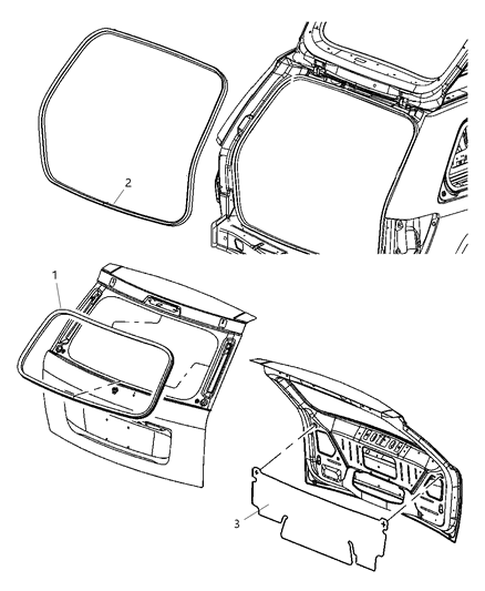 2021 Jeep Grand Cherokee L Weatherseal, Liftgate Diagram for 55394782AD