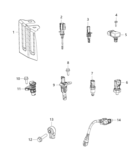 Actuator Cam Phaser Coolant Temperature In Head Diagram for 5184101AG