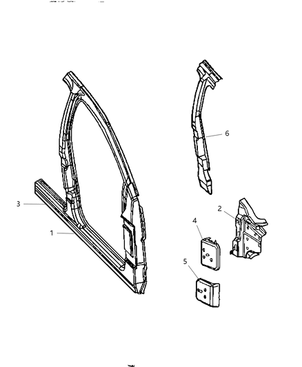 Panel Package Bodyside Aperture Front Front Complete Diagram for 68004524AC