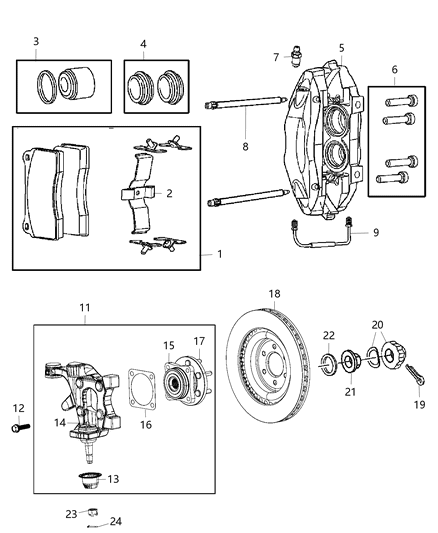 2015 Dodge Viper Rotor Brake Diagram for 68252787AA
