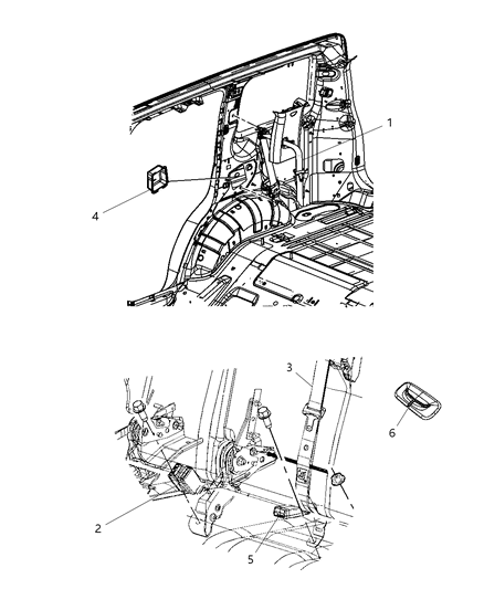2014 Ram 2500 Seat Belt Rear Outer Diagram for 5KJ71DK7AE