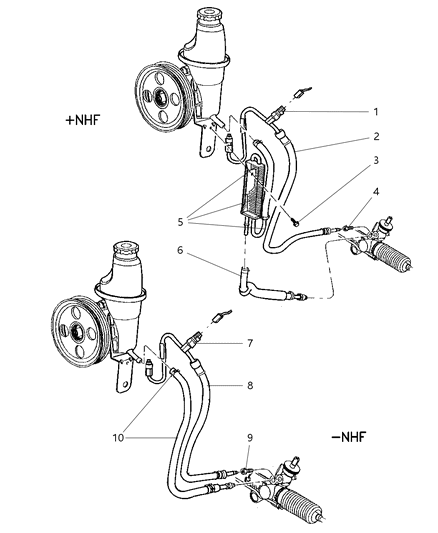 Hose Power Steering Return Diagram for 52106735AD