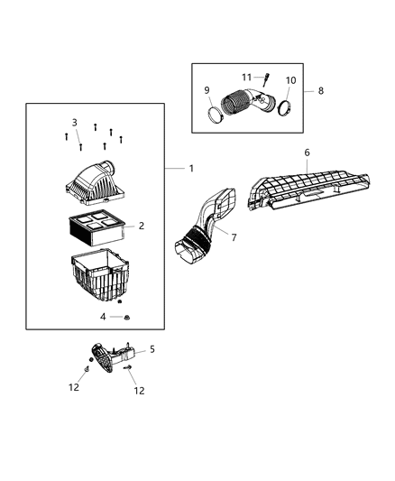 Air Cleaner Diagram for 68321035AC