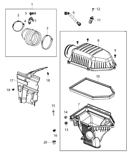 Hose Make Up Air Diagram for 68166404AC