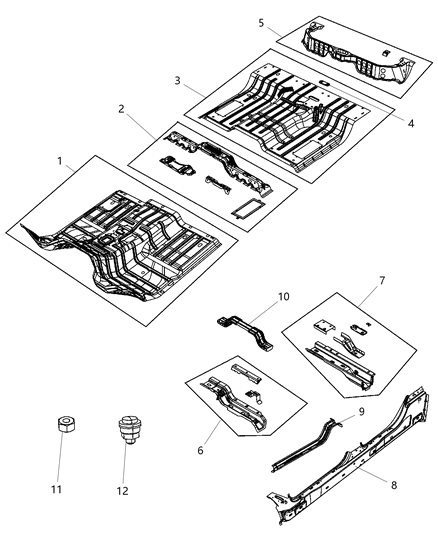 2005 Dodge Sprinter 3500 Support Underbody Hold Down Diagram for 55275764AH