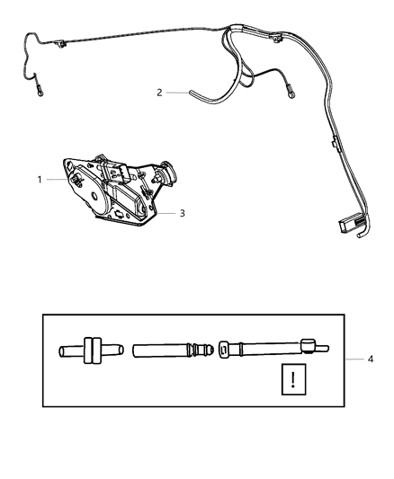 1985 Dodge D350 Hose Assembly Rear Window Wiper Washer Diagram for 68088034AA