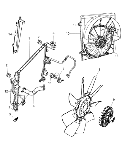 2012 Ram 2500 Fan Cooling Mechanical Diagram for 55116884AA