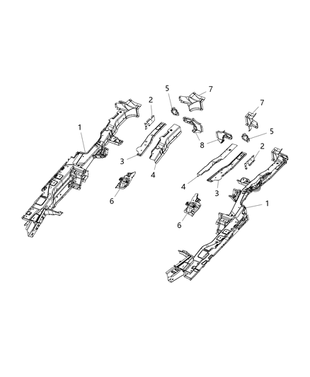 2017 Chrysler Pacifica Rail Rear Diagram for 68226369AC