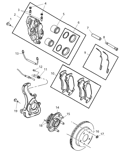 Pad Kit Front Disc Brake Diagram for 5143402AA
