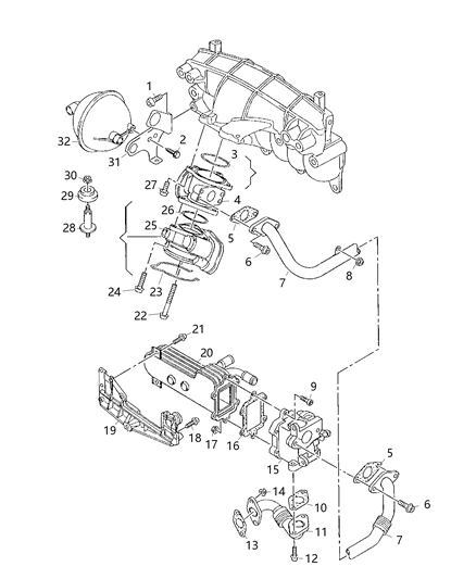 1988 Dodge D250 Valve EGR Diagram for RX001558AB