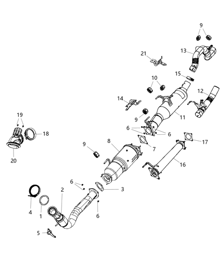 2006 Dodge Stratus Filter Assembly Diesel Particulate Diagram for 68226023AB