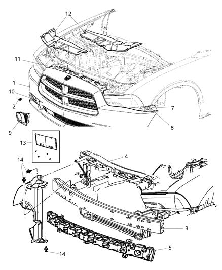 Air Dam Diagram for 5182282AA