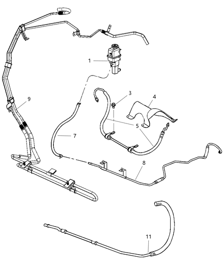 Hose Power Steering Return Diagram for 5085546AA