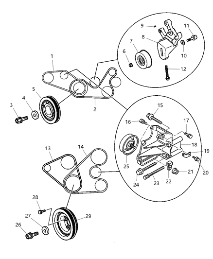 2000 Dodge Dakota Bolt, Crankshaft Pulley Center (14X49) Diagram for MD151793
