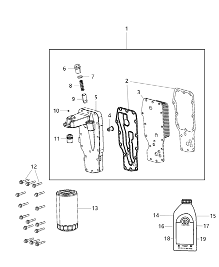 Engine Oil 10W30 Gallon Conventional Diagram for 68438447PA