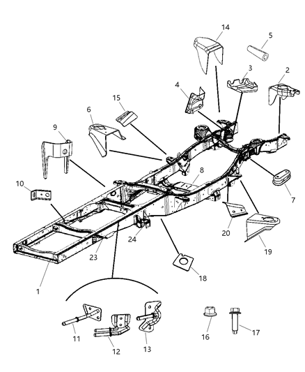 2008 Dodge Ram 3500 Bracket Cab Diagram for 68026785AA