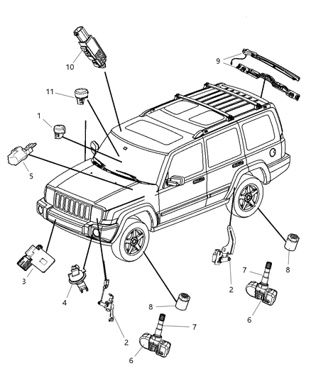 Sensor Headlamp Diagram for 55079006AD