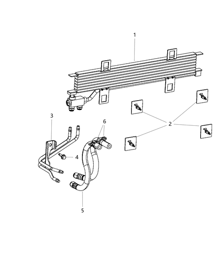 Hose Transmission Oil Cooler Diagram for 68164980AC