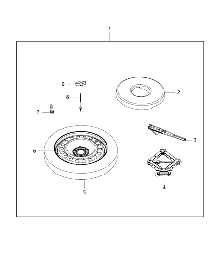 Wrench Wheel Lug Nut Diagram for 68140768AA