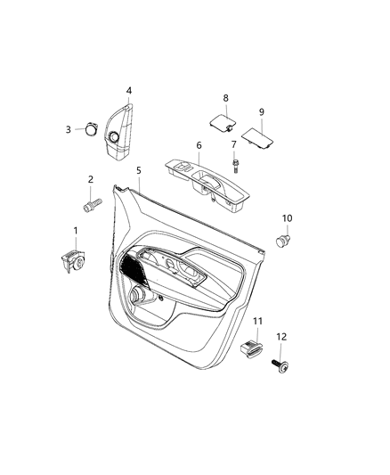 Plug Door Trim Panel Diagram for 5ZE37LXHAA