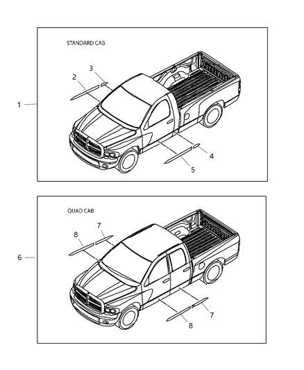 Decoration Kit Bodyside Diagram for 82208749