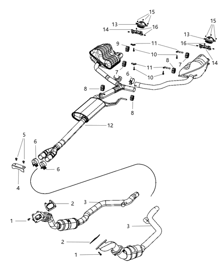 Pipe And Converter Front Diagram for 68038394AC