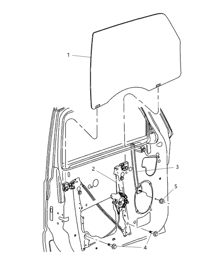 Regulator Front Door Window Diagram for 55396481AB