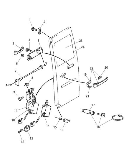 2003 Dodge Sprinter 2500 Check Rear Door Diagram for 5104417AA