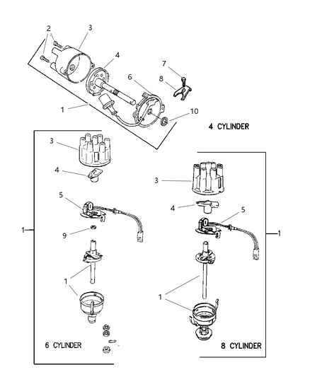 2001 Dodge Dakota Cap , (318-360 Engine) Diagram for 53008767