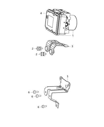 1986 Dodge Lancer Hydraulic Control Unit Anti-Lock Brake System Diagram for 68234915AA