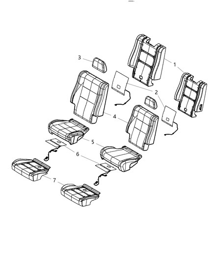 2017 Dodge Durango Cover Rear Seat Back 2ND Row Diagram for 6NK99DX9AA