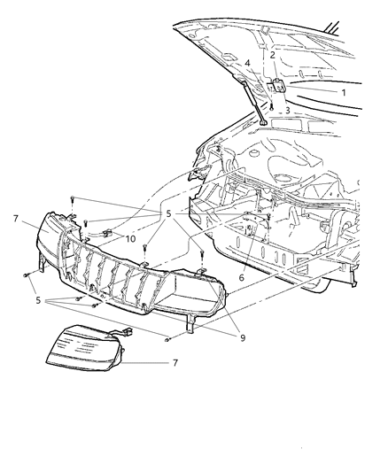 Lamp Headlamp Parking And Turn Diagram for 55155128AB