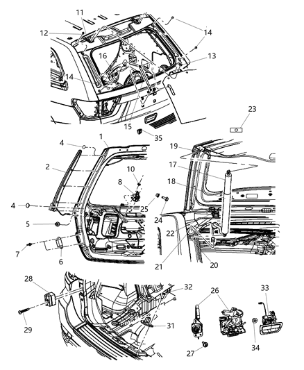 Motor And Gear Power Liftgate Diagram for 55399277AB
