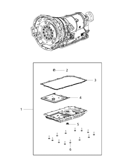 1996 Dodge B1500 Filter Transmission Oil Includes Item #2, #3 And #5 Diagram for 68266725AA