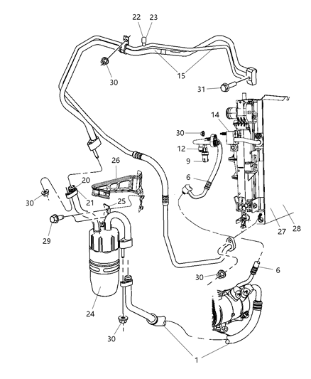 Line A/C Suction Diagram for 5058224AD