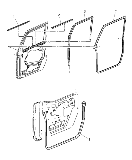 Weatherseal, Door To Body Front Half Door Diagram for 55395272AH